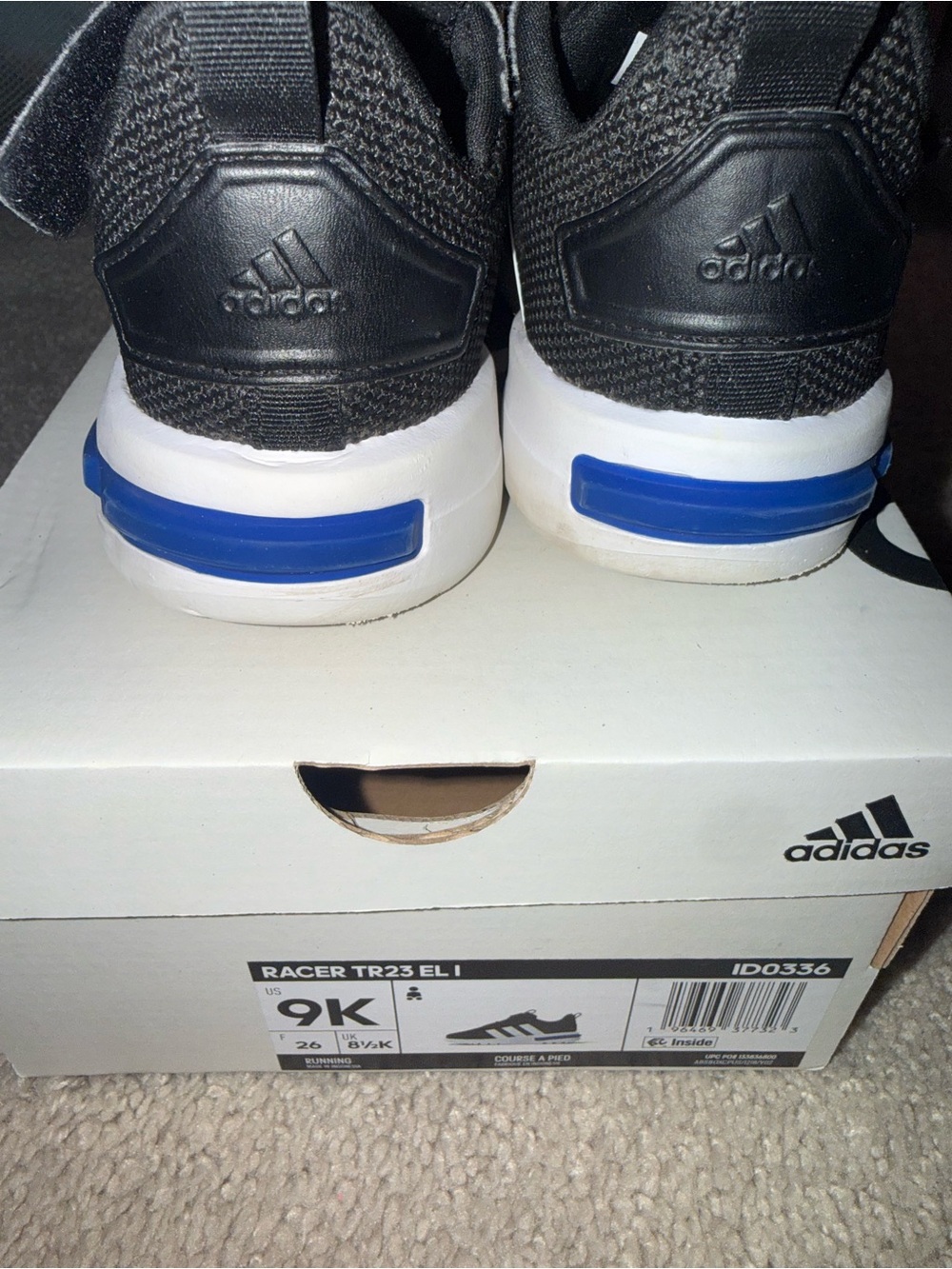 adidas Kids Black and Blue Racer TR23 EL I Sneakers